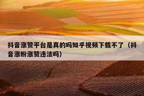 抖音涨赞平台是真的吗知乎视频下载不了（抖音涨粉涨赞违法吗） 第1张
