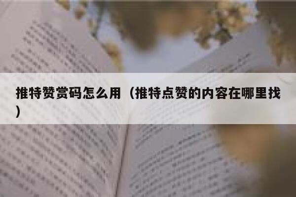 推特赞赏码怎么用（推特点赞的内容在哪里找） 第1张