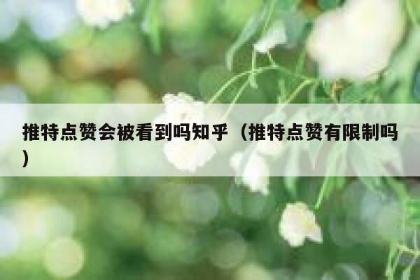 推特点赞会被看到吗知乎（推特点赞有限制吗） 第1张