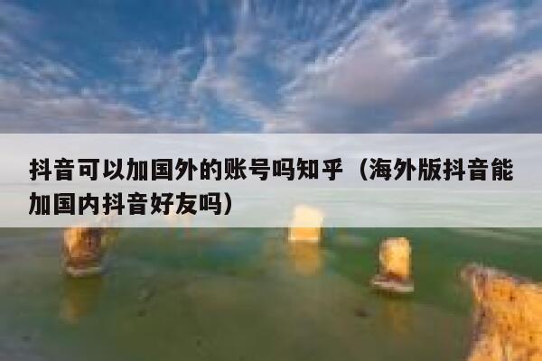 抖音可以加国外的账号吗知乎（海外版抖音能加国内抖音好友吗） 第1张