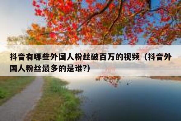 抖音有哪些外国人粉丝破百万的视频（抖音外国人粉丝最多的是谁?） 第1张