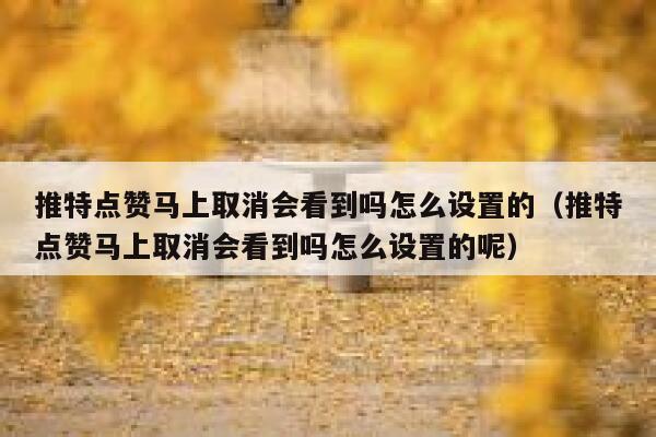 推特点赞马上取消会看到吗怎么设置的（推特点赞马上取消会看到吗怎么设置的呢） 第1张