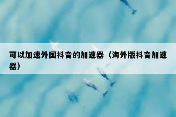 可以加速外国抖音的加速器（海外版抖音加速器） 第1张