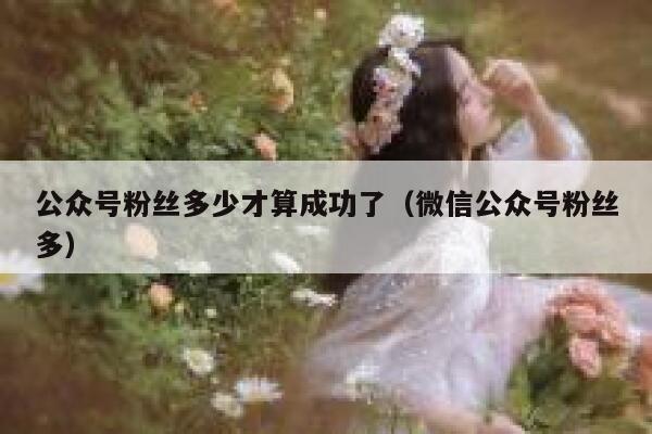 公众号粉丝多少才算成功了（微信公众号粉丝多） 第1张
