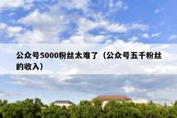 公众号5000粉丝太难了（公众号五千粉丝的收入） 第1张