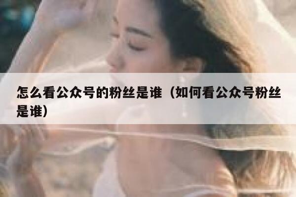 怎么看公众号的粉丝是谁（如何看公众号粉丝是谁） 第1张