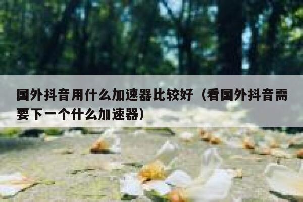 国外抖音用什么加速器比较好（看国外抖音需要下一个什么加速器） 第1张