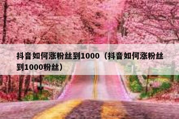 抖音如何涨粉丝到1000(抖音如何涨粉丝到1000粉丝) 第1张 抖音如何涨粉丝到1000(抖音如何涨粉丝到1000粉丝) 第1张