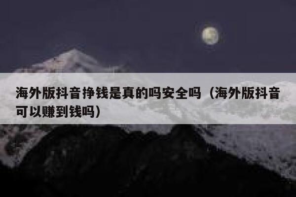 海外版抖音挣钱是真的吗安全吗（海外版抖音可以赚到钱吗） 第1张