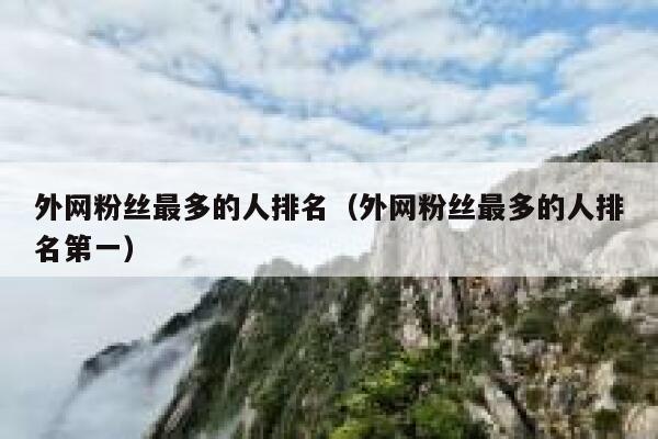 外网粉丝最多的人排名（外网粉丝最多的人排名第一） 第1张