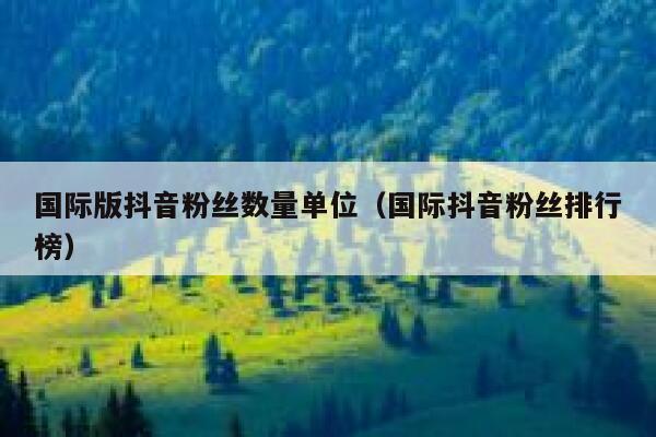 国际版抖音粉丝数量单位（国际抖音粉丝排行榜） 第1张