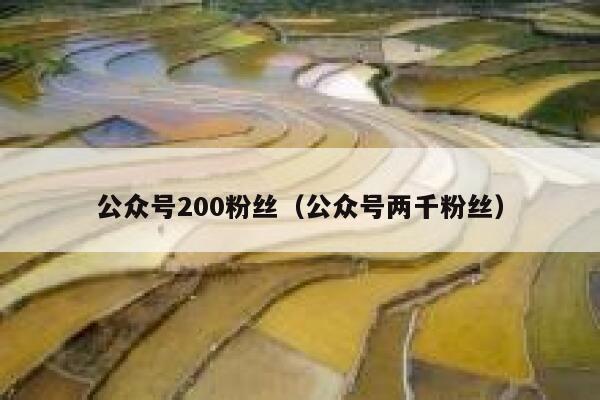 公众号200粉丝（公众号两千粉丝） 第1张