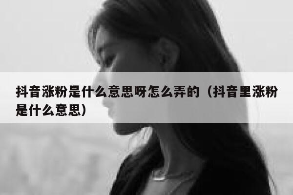 抖音涨粉是什么意思呀怎么弄的（抖音里涨粉是什么意思） 第1张