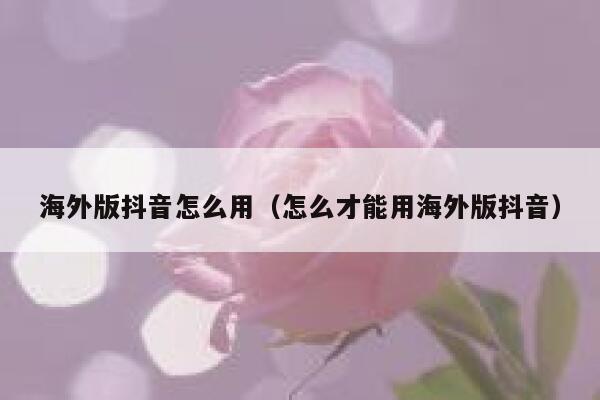 海外版抖音怎么用（怎么才能用海外版抖音） 第1张