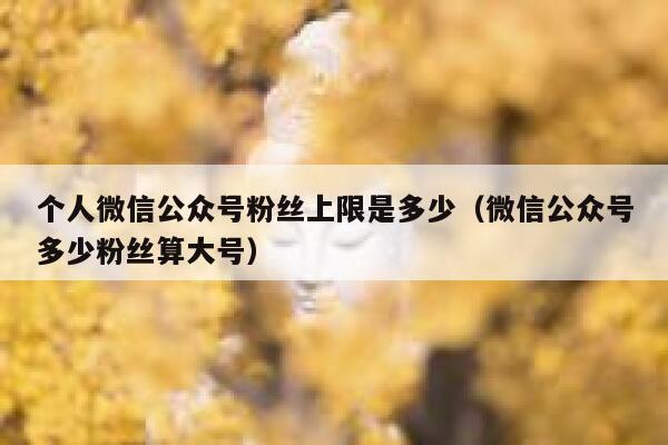个人微信公众号粉丝上限是多少（微信公众号多少粉丝算大号） 第1张