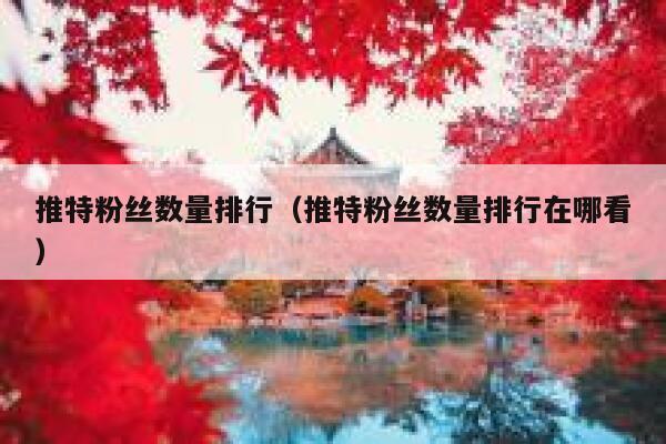 推特粉丝数量排行（推特粉丝数量排行在哪看） 第1张