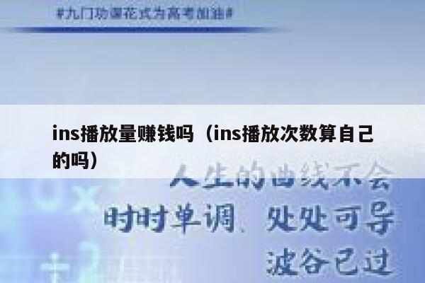 ins播放量赚钱吗（ins播放次数算自己的吗） 第1张