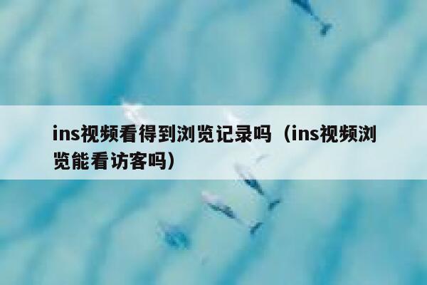 ins视频看得到浏览记录吗(ins视频浏览能看访客吗) 第1张 ins视频看得到浏览记录吗(ins视频浏览能看访客吗) 第1张