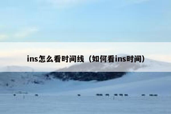 ins怎么看时间线（如何看ins时间） 第1张