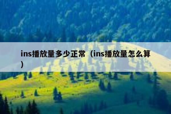 ins播放量多少正常（ins播放量怎么算） 第1张