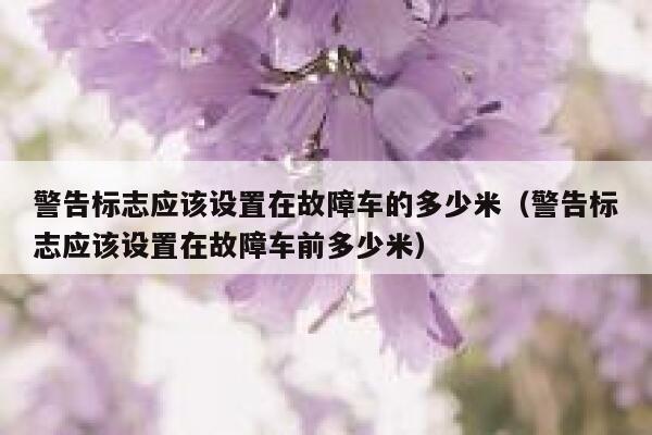 警告标志应该设置在故障车的多少米(警告标志应该设置在故障车前多少米) 第1张 警告标志应该设置在故障车的多少米(警告标志应该设置在故障车前多少米) 第1张