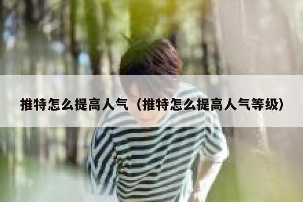 推特怎么提高人气（推特怎么提高人气等级） 第1张