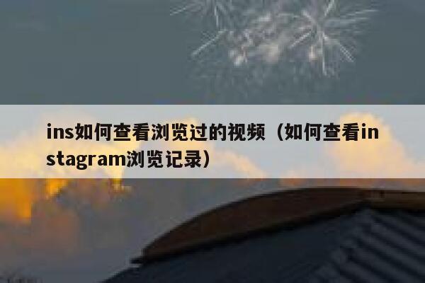 ins如何查看浏览过的视频（如何查看instagram浏览记录） 第1张