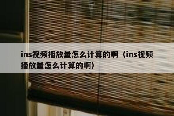 ins视频播放量怎么计算的啊（ins视频播放量怎么计算的啊） 第1张