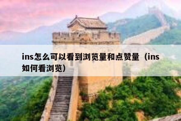 ins怎么可以看到浏览量和点赞量（ins如何看浏览） 第1张