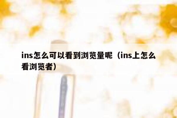 ins怎么可以看到浏览量呢（ins上怎么看浏览者） 第1张