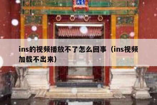 ins的视频播放不了怎么回事（ins视频加载不出来） 第1张
