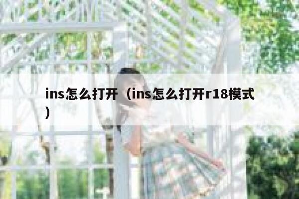 ins怎么打开（ins怎么打开r18模式） 第1张