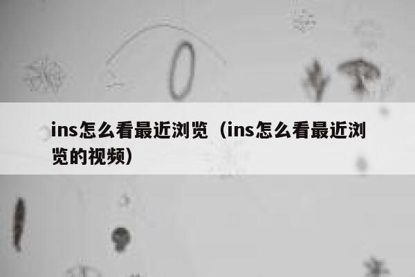 ins怎么看最近浏览（ins怎么看最近浏览的视频） 第1张