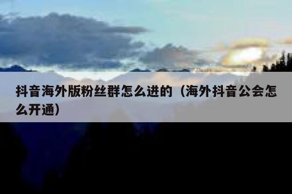 抖音海外版粉丝群怎么进的（海外抖音公会怎么开通） 第1张