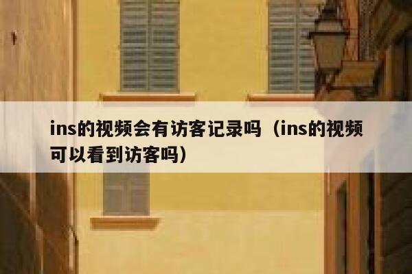 ins的视频会有访客记录吗（ins的视频可以看到访客吗） 第1张