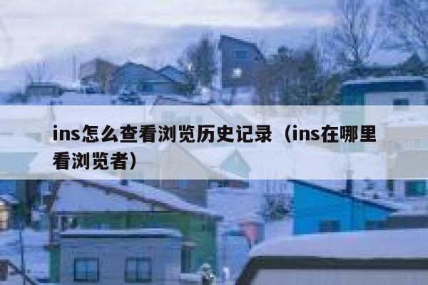 ins怎么查看浏览历史记录（ins在哪里看浏览者） 第1张