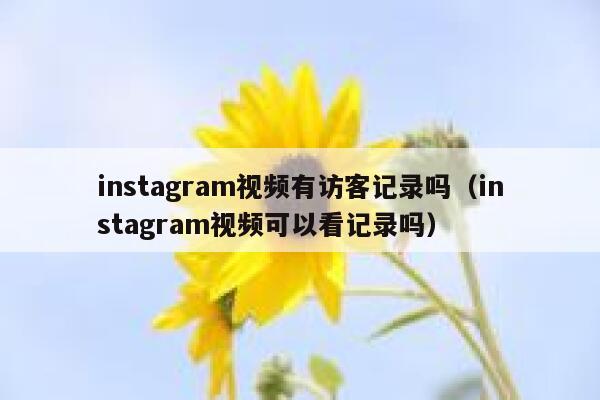 instagram视频有访客记录吗（instagram视频可以看记录吗） 第1张