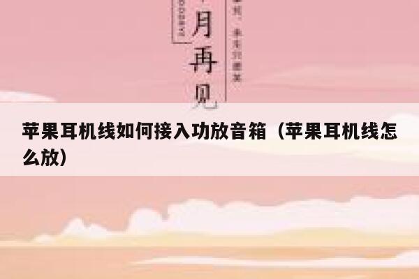 苹果耳机线如何接入功放音箱（苹果耳机线怎么放） 第1张