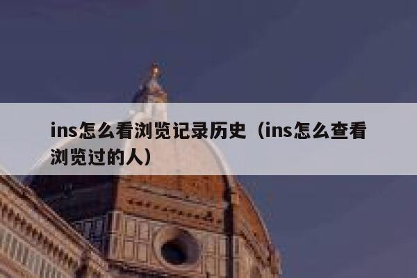 ins怎么看浏览记录历史（ins怎么查看浏览过的人） 第1张