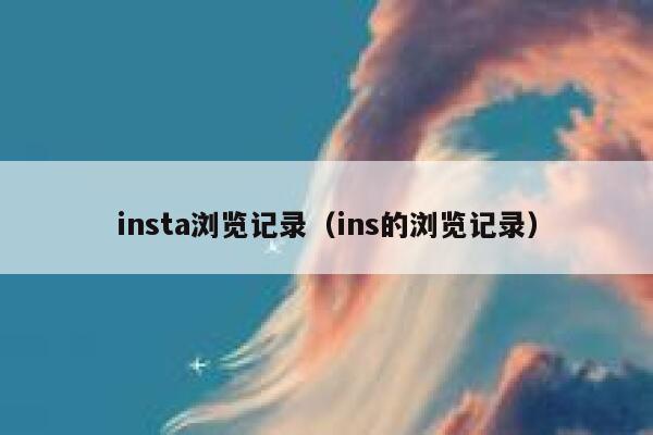 insta浏览记录（ins的浏览记录） 第1张