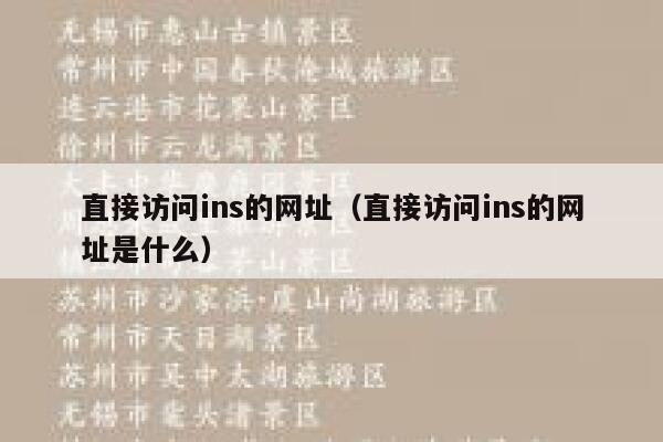 直接访问ins的网址（直接访问ins的网址是什么） 第1张