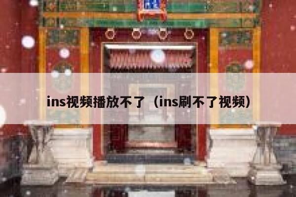 ins视频播放不了（ins刷不了视频） 第1张