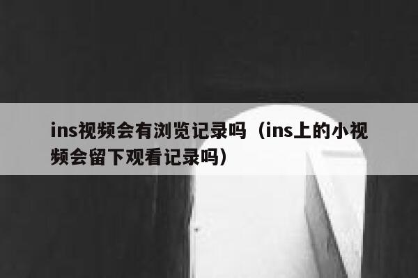 ins视频会有浏览记录吗（ins上的小视频会留下观看记录吗） 第1张