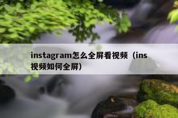 instagram怎么全屏看视频（ins视频如何全屏） 第1张