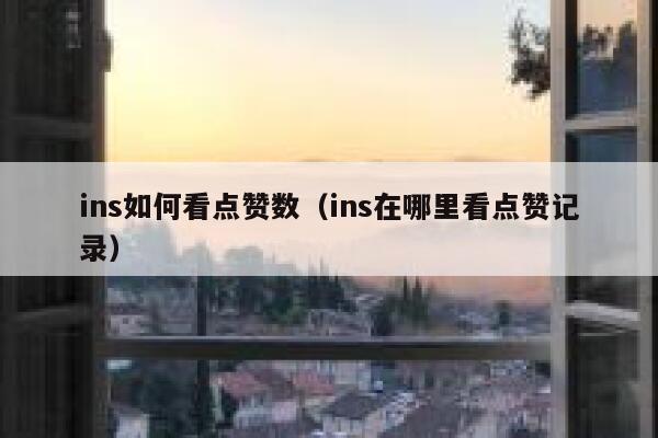ins如何看点赞数（ins在哪里看点赞记录） 第1张