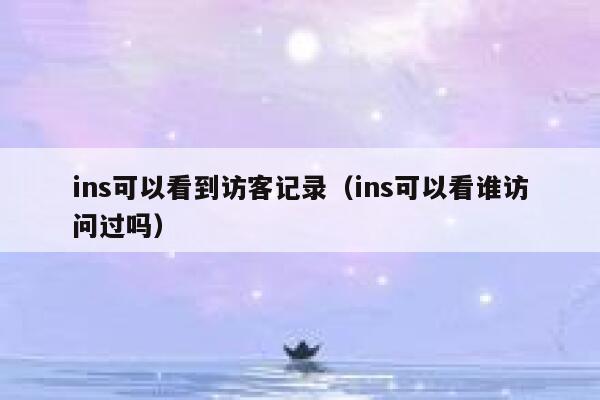 ins可以看到访客记录（ins可以看谁访问过吗） 第1张