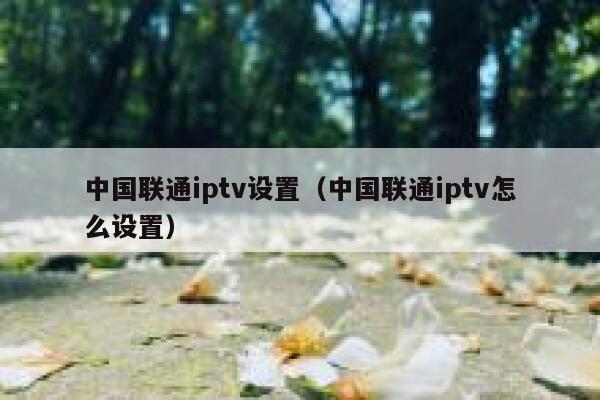中国联通iptv设置（中国联通iptv怎么设置） 第1张