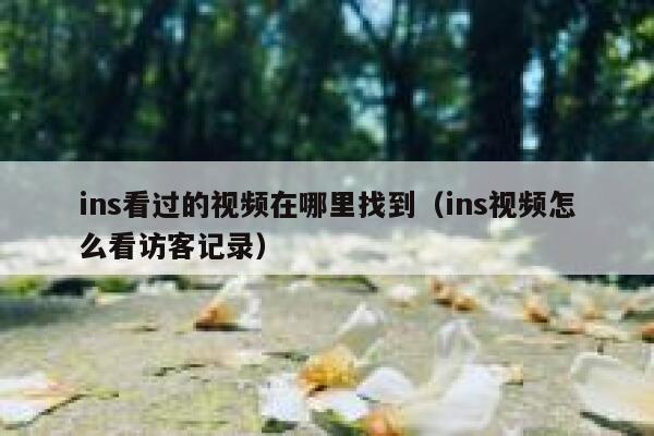 ins看过的视频在哪里找到（ins视频怎么看访客记录） 第1张
