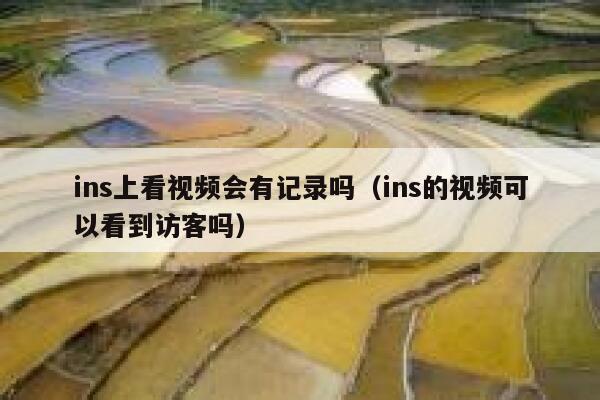 ins上看视频会有记录吗（ins的视频可以看到访客吗） 第1张