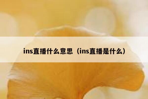 ins直播什么意思（ins直播是什么） 第1张